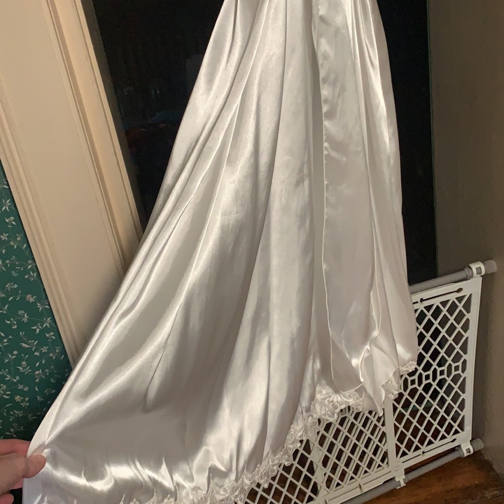 Sold: Wedding 2 White Satin flower girl dresses - Picture 7 of 8